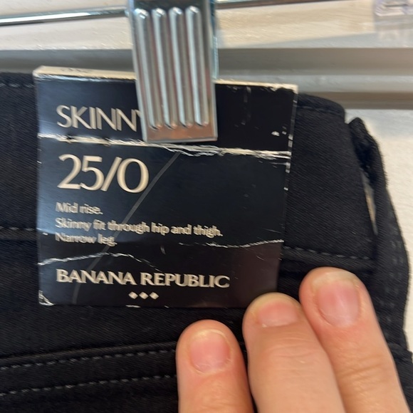 Banana Republic skinny mid rise Women's black Jeans size 0/25 NWT! - Picture 10 of 14